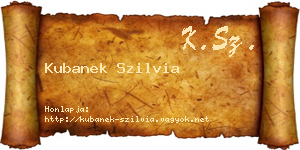 Kubanek Szilvia névjegykártya